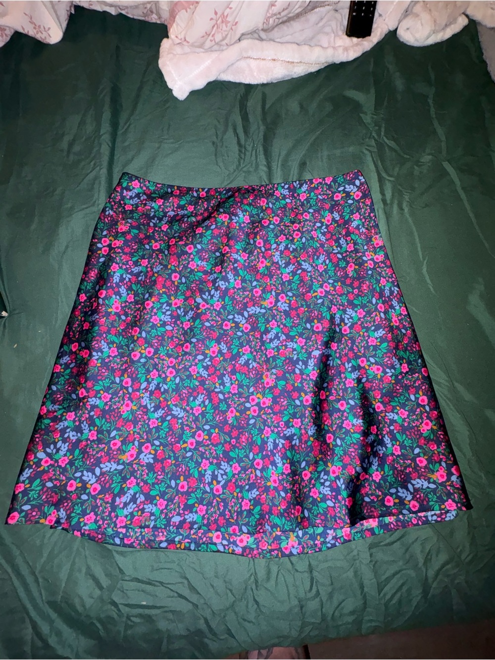 J. Crew Floral A-Line Skirt in Pink, Purple and Green